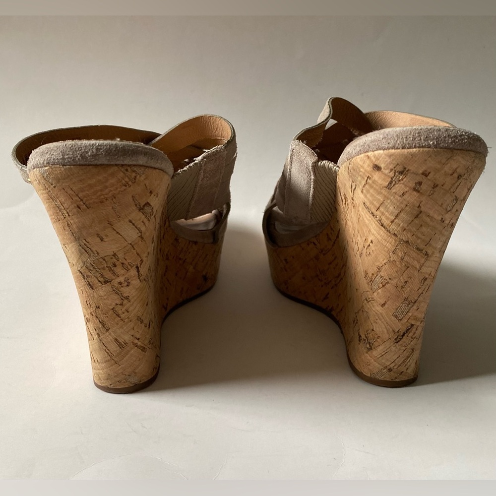 UGG Marta Cork Wedge Platform Sandals Grey Suede Size W 9 - Picture 7 of 11